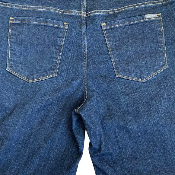 Eddie Bauer Sz 16 Tall Slightly Curvy Bootcut Jeans Dark Wash Stretchy Casual - Picture 13 of 16